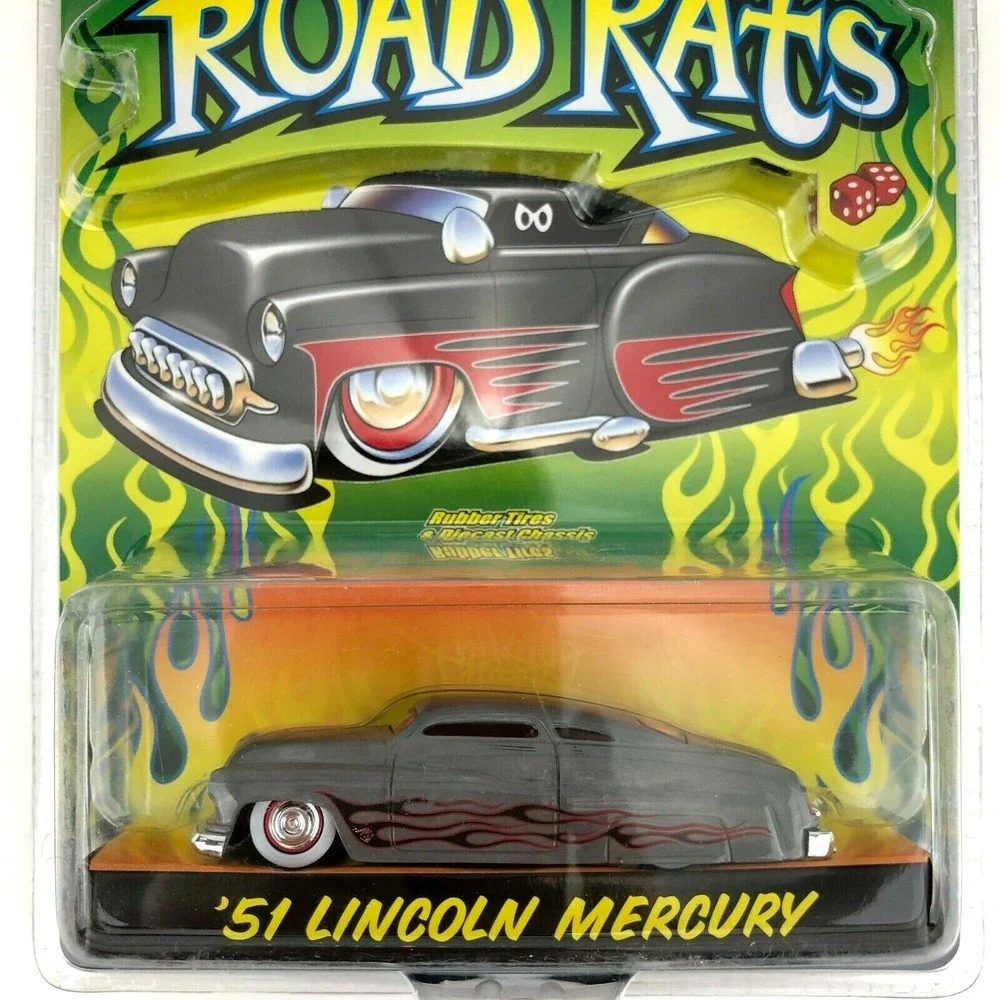 Jada Road Rats 1951 51 Lincoln Mercury Raw Bare Metal Zamac Silver Die Cast 1/64
